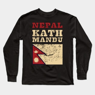 Flag of Nepal Long Sleeve T-Shirt